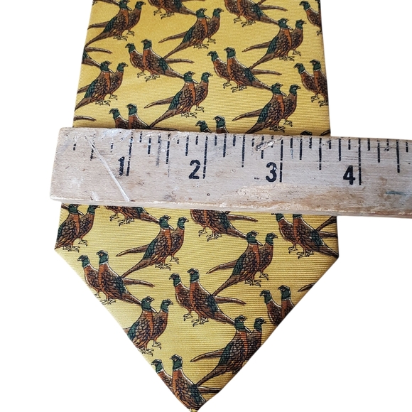 2 Silk Fall Fowl Neckties. Lands' End Ducks / Huntington Pheasants. - Picture 7 of 11